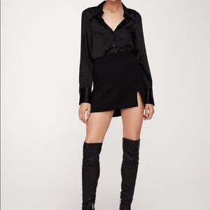 Zara Black Mini Skirt with Thigh Slit